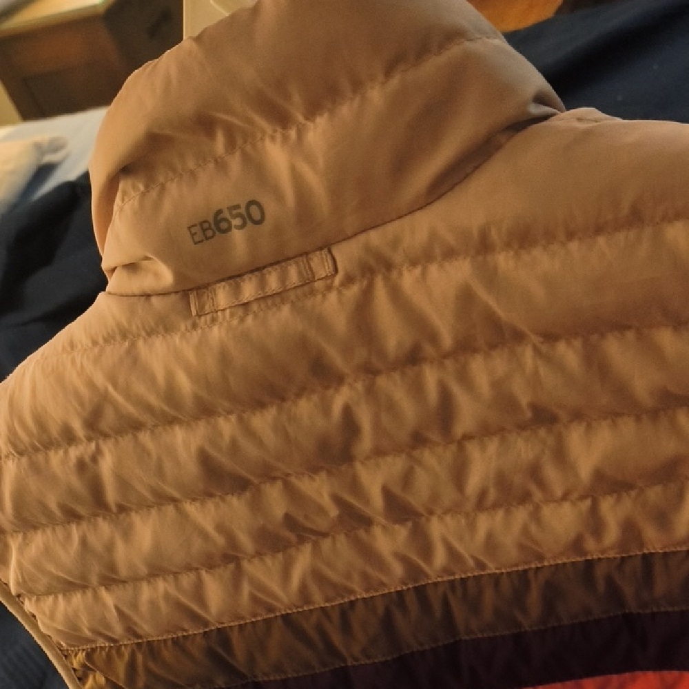 Tan Quilted Puffer Jacket with Stand-Up Collar